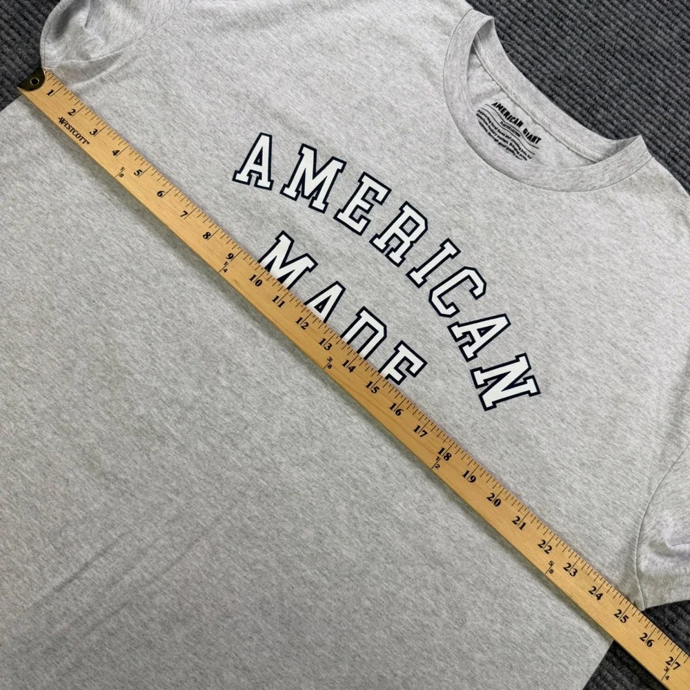American Giant Mens XXL American Made Graphic T-Shirt Gray Flag Collection USA - Picture 6 of 9